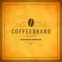 Coffee shop logo design template vector illustration bean silhouette, good for cafeteria signage and cafe badge.