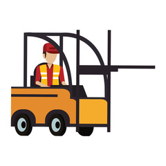 Warehouse worker logistics job concept