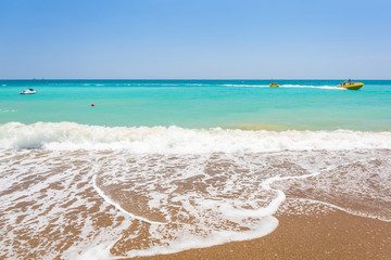 Beautiful beach scenery on Turkish Riviera near Side