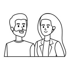 young lovers couple avatars characters