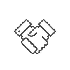 Handshake line outline modern icon