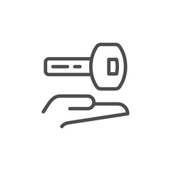 Rent and sell car line outline icon