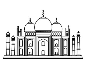 taj mahal indian building icon