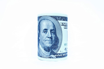 Currency of the United States of America white background isolated