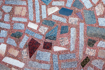 Patterned tile floor for background.