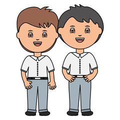 cute little students boys characters
