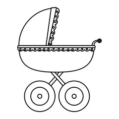 baby cart isolated icon vector