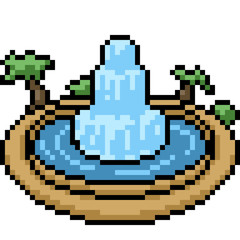 Obraz premium vector pixel art small fountain
