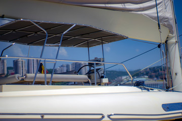 Luxury yacht, northern Mediterranean, Croatia, detail