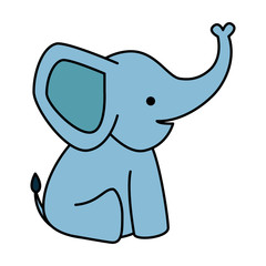 cute little elephant baby character
