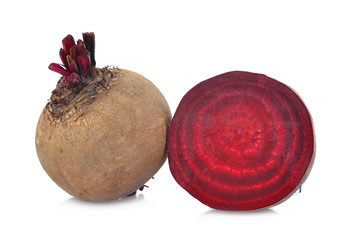 Set of slice fresh beetroot isolated on white background