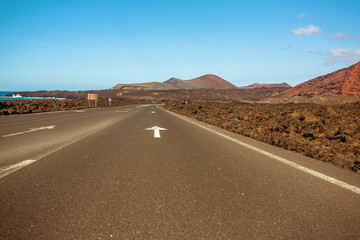 Big empty road in a mountains