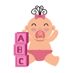 alphabet blocks toys with baby girl