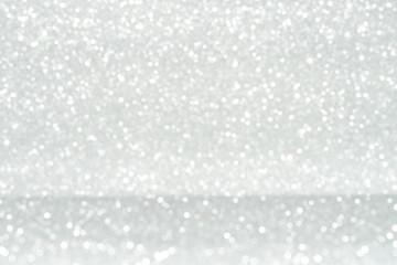 Silver sparkle glitter abstract bokeh background Christmas	