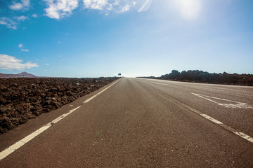 Big empty road in a mountains