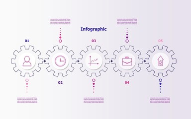 Business data visualization. Abstract elements of graph, diagram with steps, options, parts or processes. Vector business template for presentation. Creative concept for infographic.