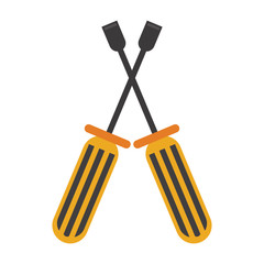 Screwdrivers tools crossed symbol isolated