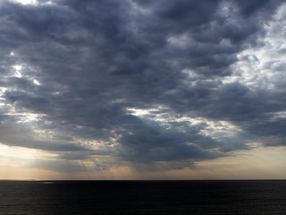 dramatic clouds over the sea