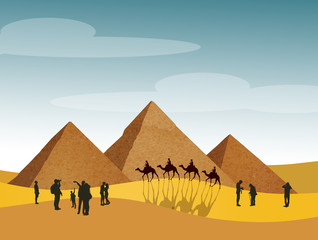 illustration of visit the pyramids in Egypt