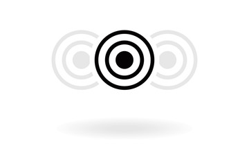 Black and white target icon isolated on white background vector illustration