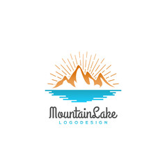 Mountain and lake logo design vector