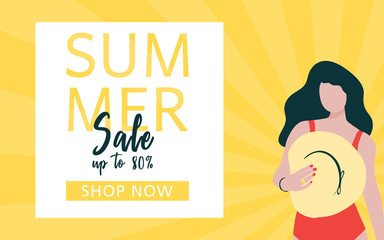 Shopping background in flat style