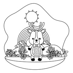 Reindeer cartoon design vector illustrator