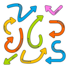 colorful comic arrow symbol set