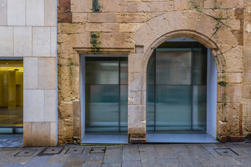 Fototapeta na wymiar Front view of Museum of Fine Arts of Asturias in Oviedo city in Spain