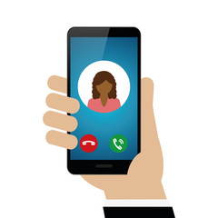 person calling with smartphone avatar isolated on white background vector illustration EPS10