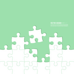 Fototapeta premium Abstract color background made of Jigsaw puzzle pieces. Vector illustration.