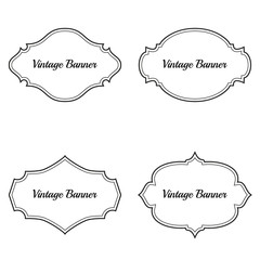 Set of vintage vector frames. Old fashion banners on white background.