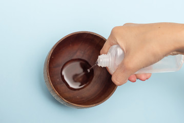 a girl making slime herself