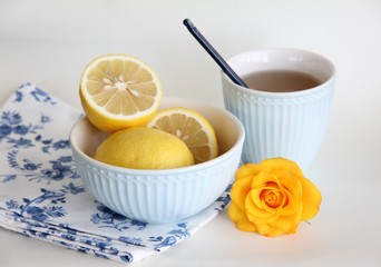 cup of tea with lemon