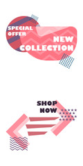 Fototapeta premium Modern promotion square web banner for social media mobile apps. Elegant sale and discount promo backgrounds with abstract pattern. Email ad newsletter layouts.