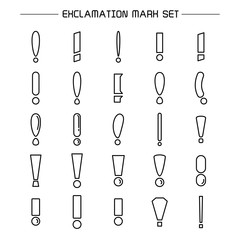 exclamation mark symbol set line design