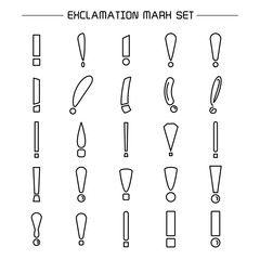 exclamation mark symbol set line design