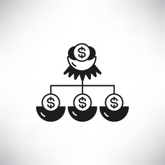 money dollar coin diagram in nest for passive income and investment concept