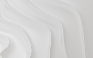 Abstract of smooth shape for architectural design, Curve line ,White background with free form wave, 3D rendering
