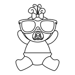 cute little baby girl with sunglasses