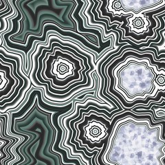 Infinite Agate Geode Seamless Repeat Vector Pattern Swatch.  Bands and crystal centers.  Abstract, natural, contours, raw, earth, stone, rock, mineral, nature, random, colorful.  Generative Art.  