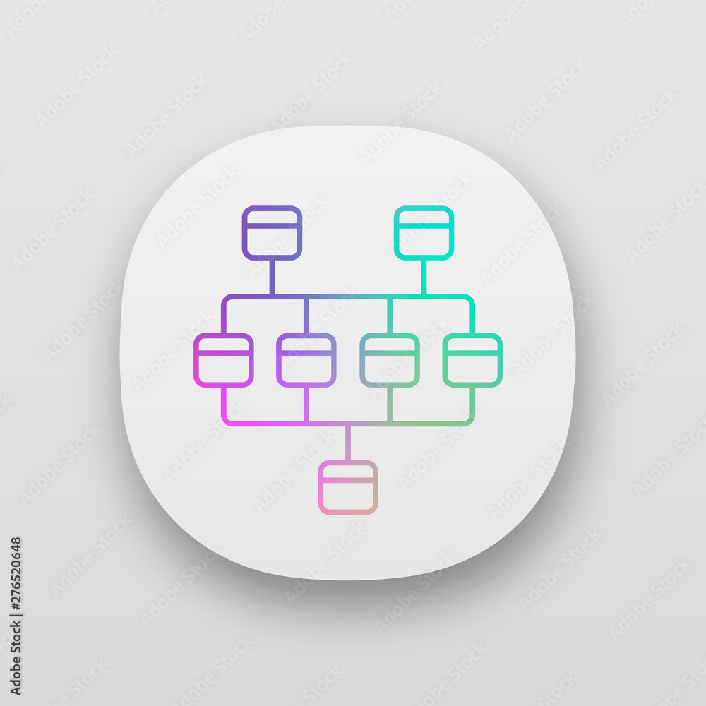 Poster network diagram app icon. cluster diagram. network graphical chart. computers structure. interconnec