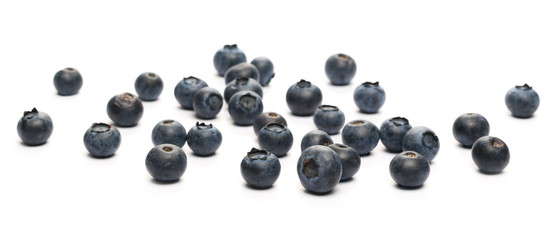 Blueberries macro isolated on white background