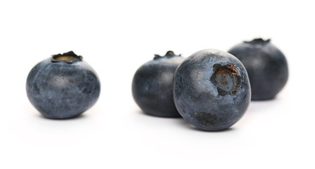 Blueberries macro isolated on white background