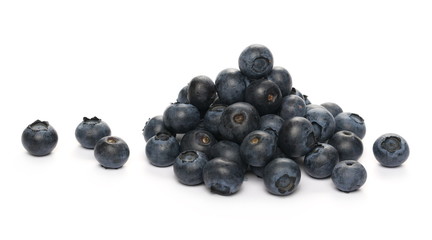 Blueberries macro isolated on white background