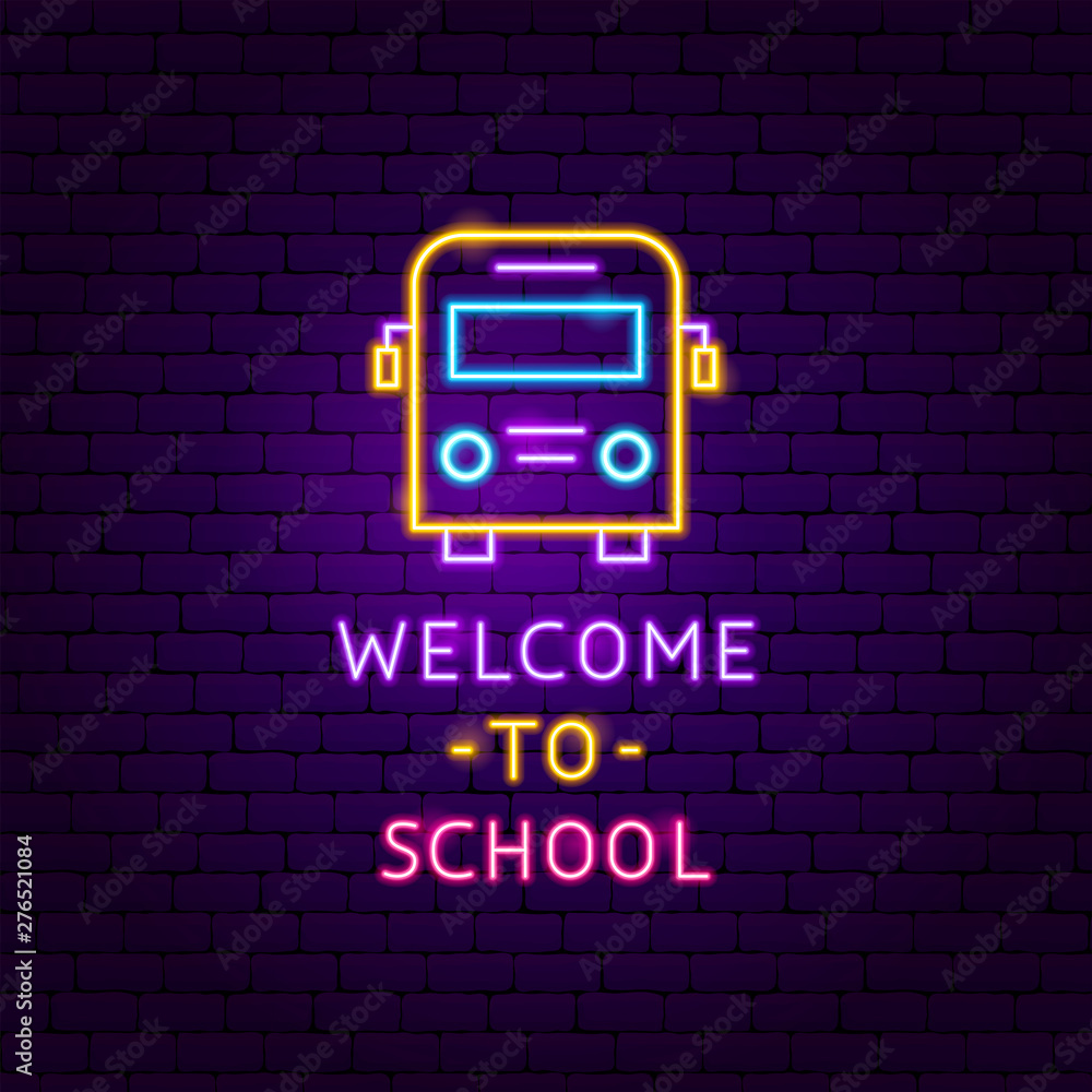 Sticker Welcome to School Neon Label