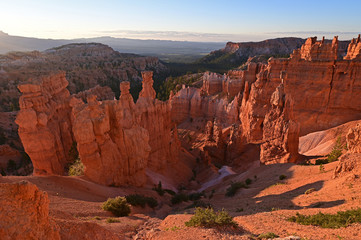 The Navajo Loop Trail in Bryce Canyon National Park, Utah at sunrise.