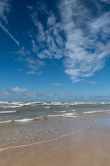 Blue and stormy Baltic sea.
