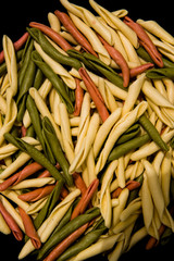 black dish with dried pasta fusilli