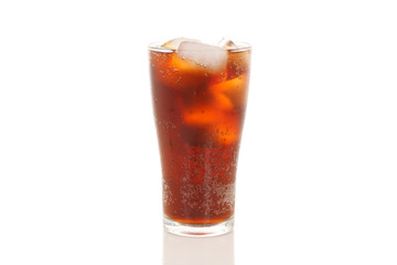 Soft Drink in The Glass ISOLATED ON WHITE BACKGROUND.
